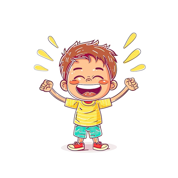 PSD a happy kid cartoon cartoon illustration