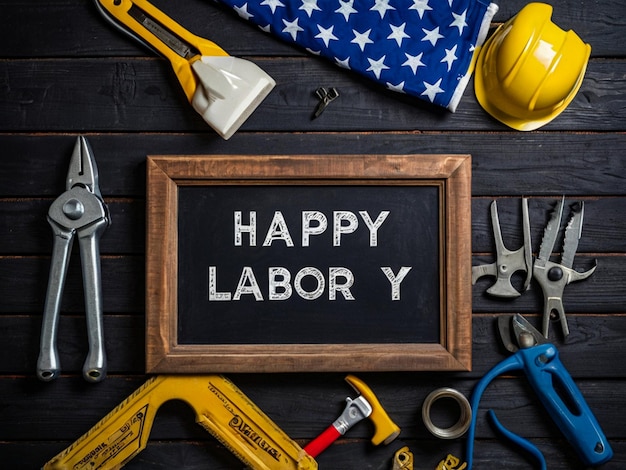 PSD happy labor day poster banner