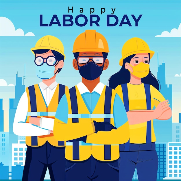 Happy labor day psd