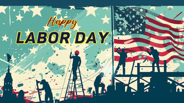 Happy Labor Day social media banner or Background PSD design template USA Labor Day