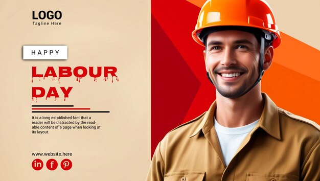 PSD happy labor day social media design