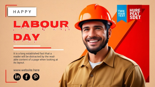 PSD happy labor day social media design