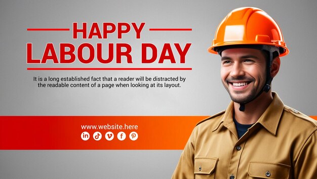 PSD happy labor day social media design