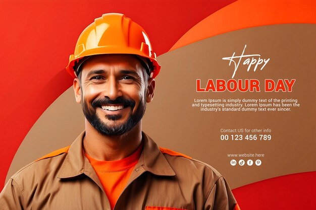 PSD happy labor day social media post design