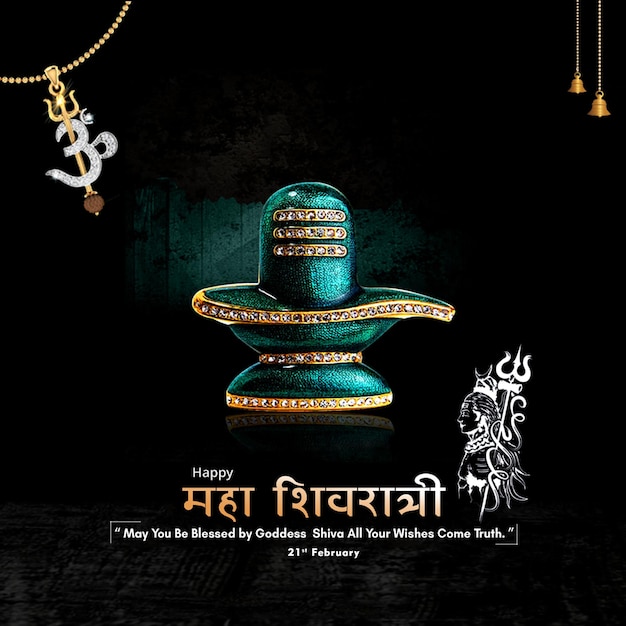 PSD happy maha shivratri social media feed template