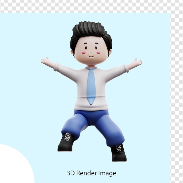 happy male student 3d rendering