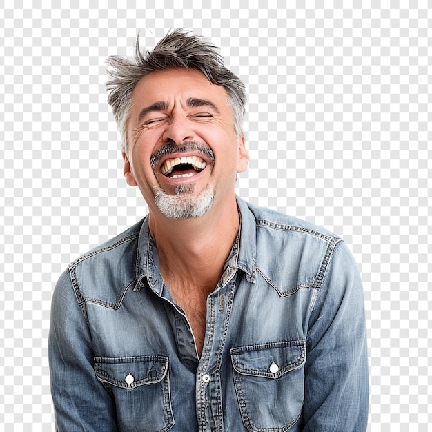 PSD happy man laughing portrait