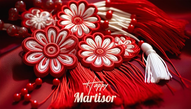 PSD happy martisor with a realistic psd background