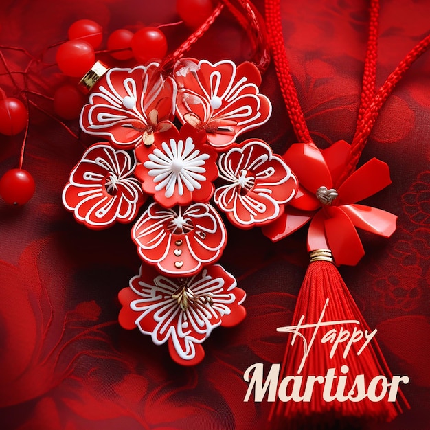 PSD happy martisor with a realistic psd background