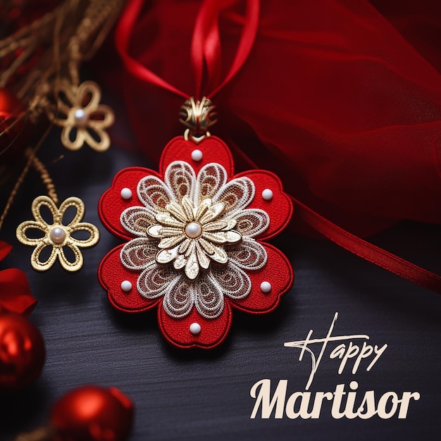 Happy martisor with a realistic psd background