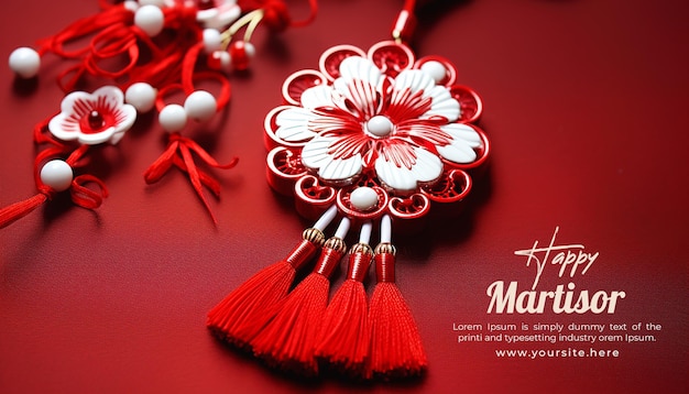 Happy martisor with a realistic psd background