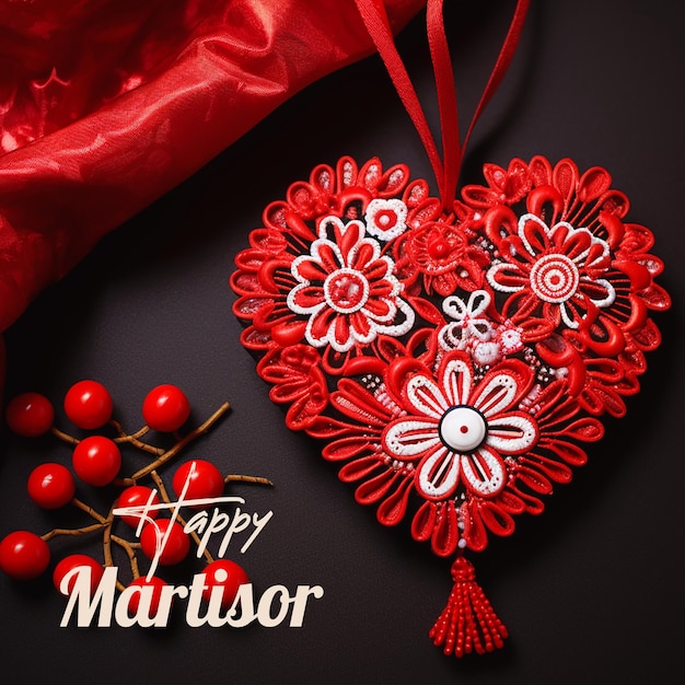 PSD happy martisor with a realistic psd background