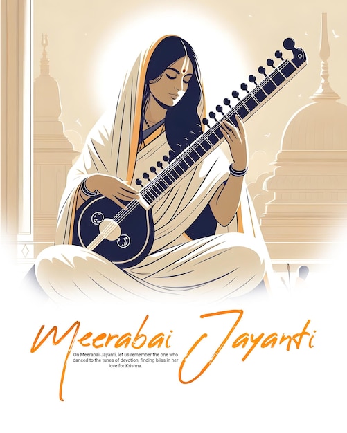 Happy meerabai jayanti social media post banner template