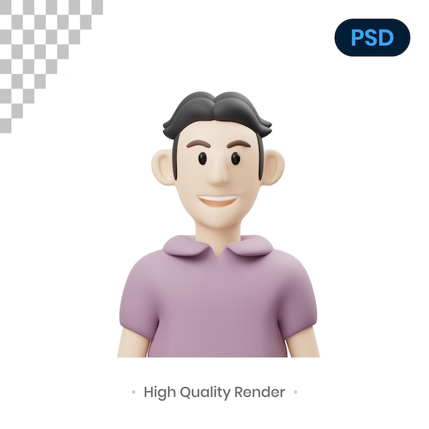 Happy Men 3D Render Illustration Premium Psd