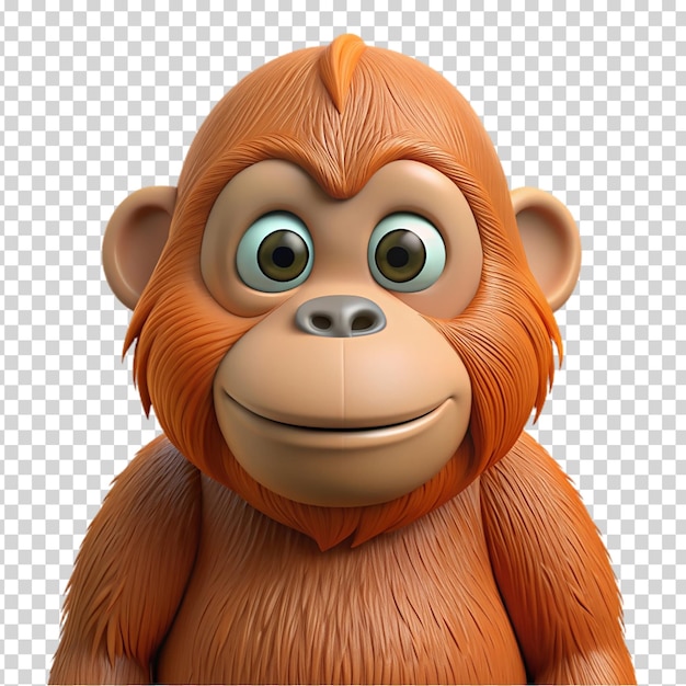 A happy monkey on transparent background