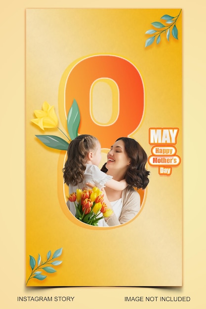 Happy Mother's Day 8 May Facebook Story Psd