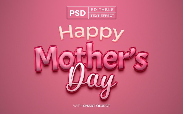 PSD happy mother's day editable text effect