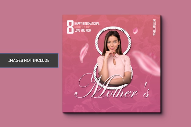 Happy mother's and women's day social media banner design love with mother