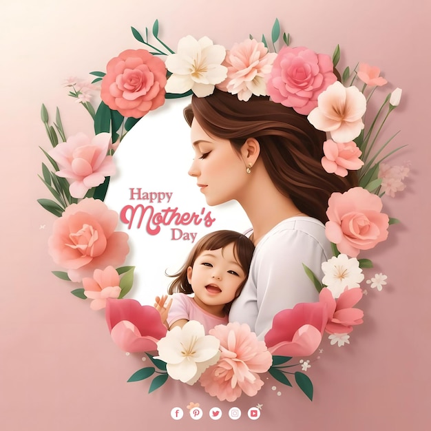 happy mothers day background design banner template