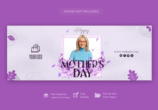 Happy mothers day banner flower