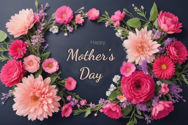 Happy mothers day floral wishes banner