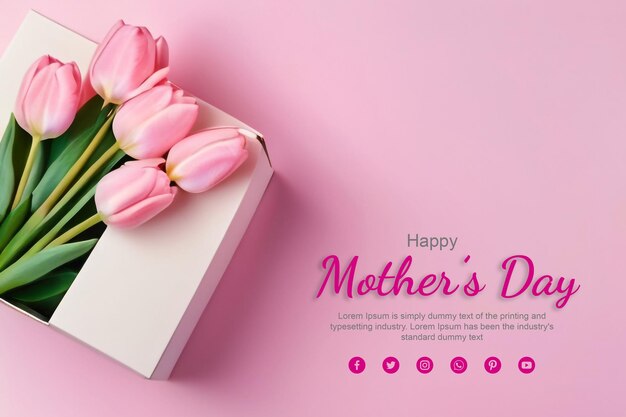 Happy mothers day floral wishes banner