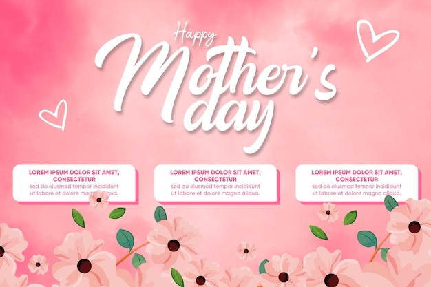 Happy Mothers Day Flowers Celebration Free Vector