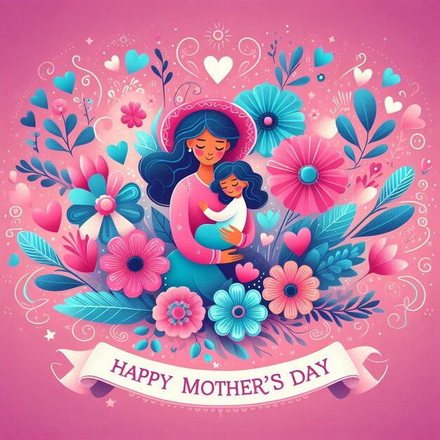 Happy mothers day greeting card design background