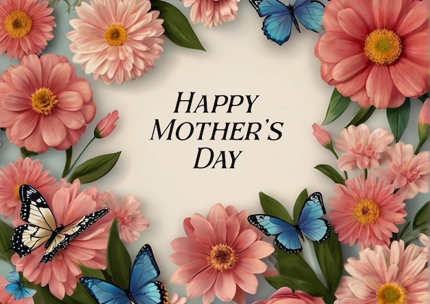 Happy mothers day greeting card design PSD template