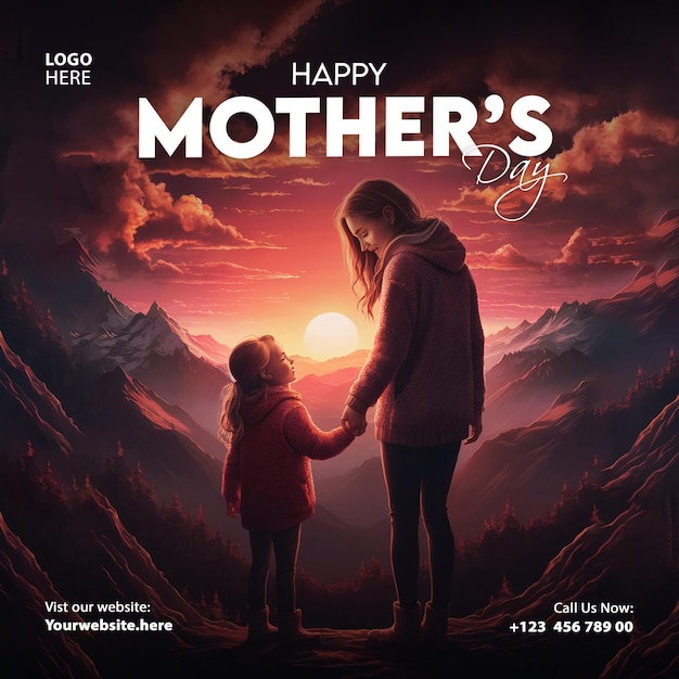 Happy mothers day social media instagram facebook post template banner