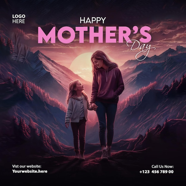 Happy mothers day social media instagram facebook post template banner