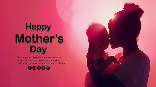 Happy Mothers Day Social Media Love Background Template