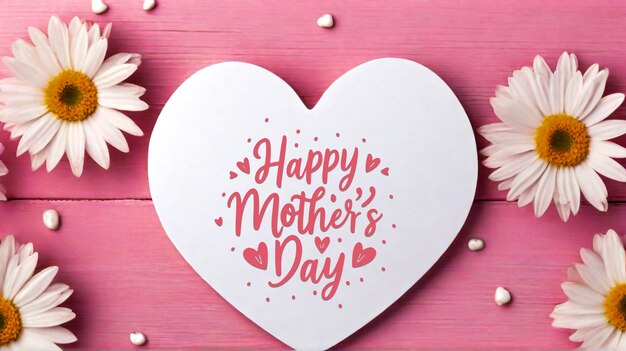 Happy Mothers Day with Heart PSD