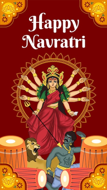 Happy Navratri Greeting India Festival Instagram Post