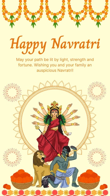 PSD happy navratri greeting india festival instagram post