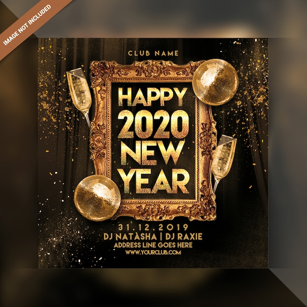 Happy new year 2020 party flyer