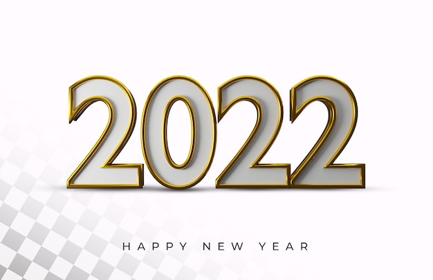 Happy new year 2022 bold number high quality 3d text effect 