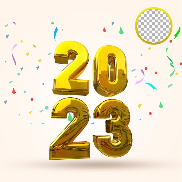 happy new year 2023 3d template premium psd