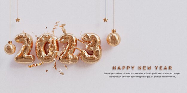 PSD happy new year 2023 cover banner design or happy new year social media cover design