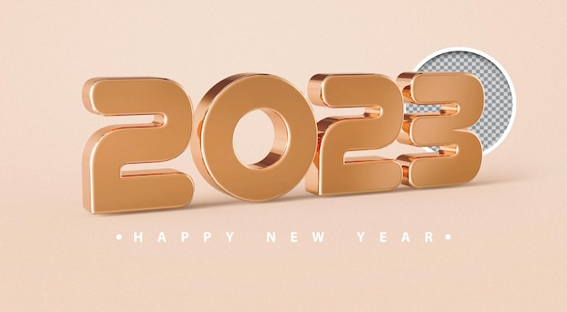 Happy New year 2023 gold 3d luxury