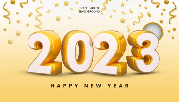 Happy new year 2023 gold text effect banner