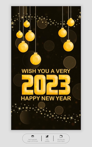 Happy new year 2023 instagram story template