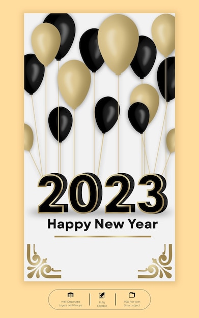 Happy new year 2023 instagram story template