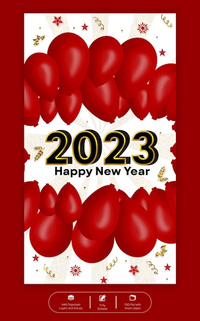 Happy new year 2023 instagram story template