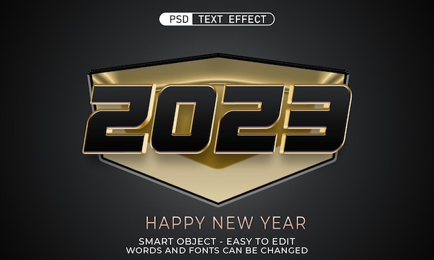 Happy new year 2023 number dark background modern embossed 3d