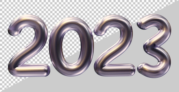 Happy new year 2023 number with 3d modern style