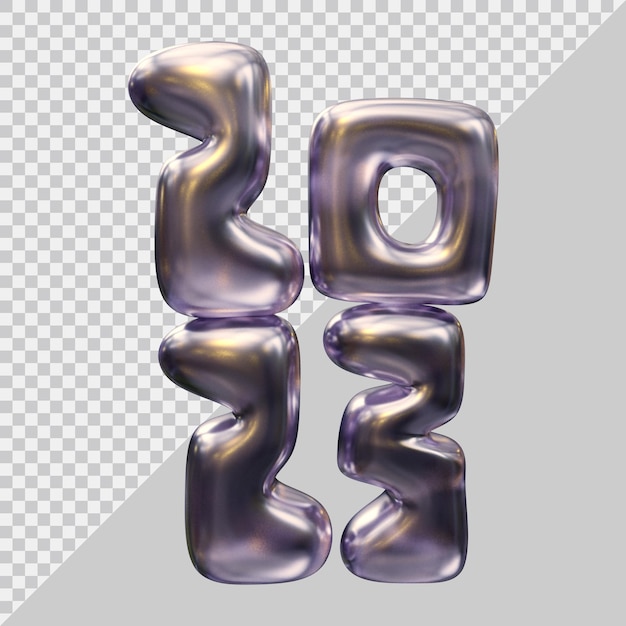 Happy new year 2023 number with 3d modern style