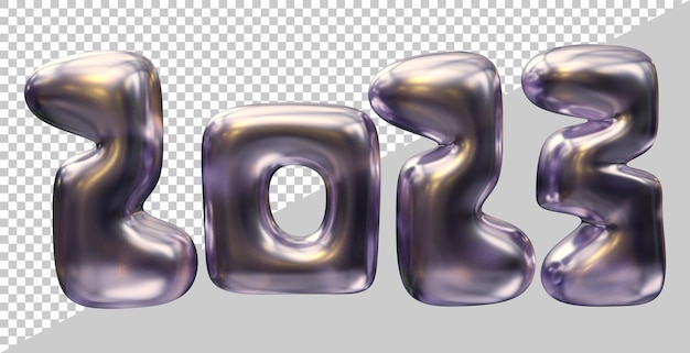 Happy new year 2023 number with 3d modern style