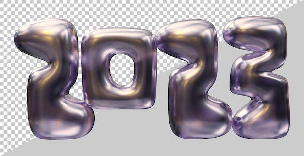 Happy new year 2023 number with 3d modern style