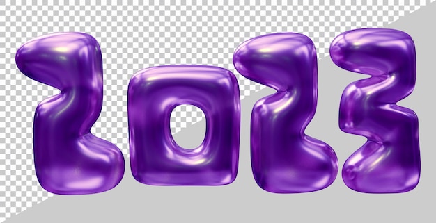 Happy new year 2023 number with 3d modern style